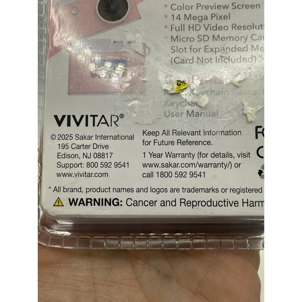 🔥Vivitar Keychain Digital Camera Micro SD Card Slot Prime Lens Pink BNWT🔥